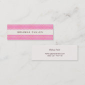 Carte De Visite Mini Cute Striped Girl Rose & Peach Chevron Moderne (Devant / Derrière)