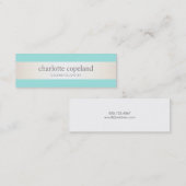 Carte De Visite Mini Cute Stylish Stripe Turquoise cheveux & beauté (Devant / Derrière)