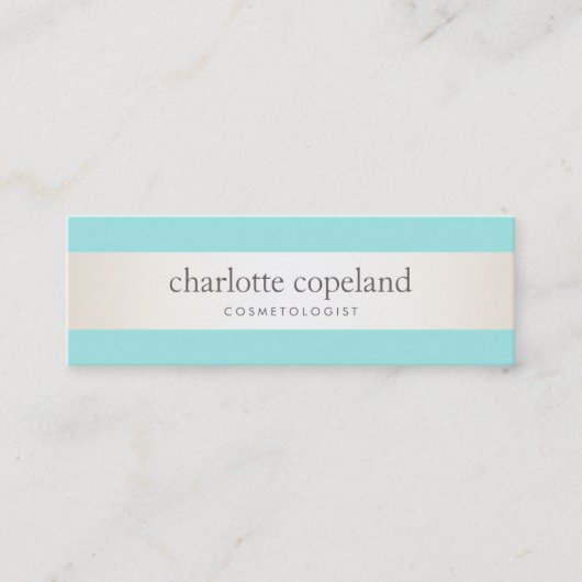 Carte De Visite Mini Cute Stylish Stripe Turquoise cheveux & beauté (Devant)