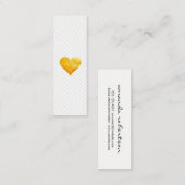 Carte De Visite Mini Cutesy Gold Heart Stripe Motif (Devant / Derrière)