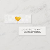 Carte De Visite Mini Cutesy Gold Heart Stripe Motif (Devant / Derrière)