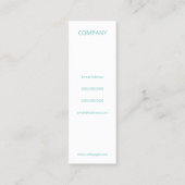 Carte De Visite Mini Cyan de couverture de monogramme géant mince (Dos)