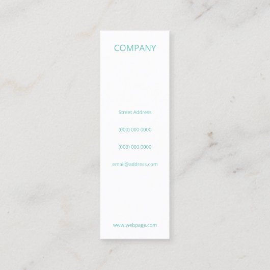 Carte De Visite Mini Cyan de couverture de monogramme géant mince (Dos)