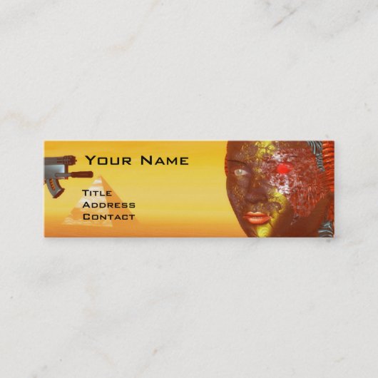 Carte De Visite Mini CYBORG ARES DANS LE DÉSERT DE L'HYPERION Science-F (Devant)