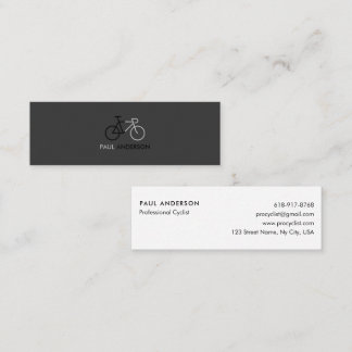 Carte De Visite Mini Cycliste Professionnel Minimaliste Noir & Blanc