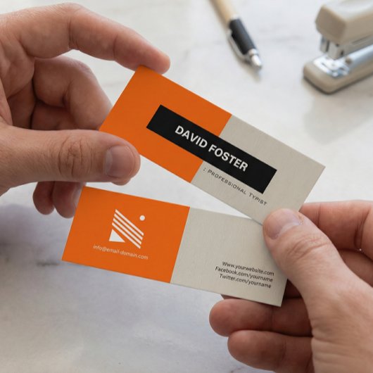 Carte De Visite Mini Dactylo professionnel - Simple Élégant Stylé