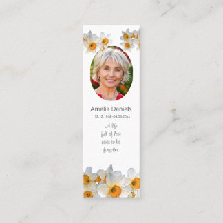 Carte De Visite Mini Daffodil Funeral Mini Bookmark Prayer Card
