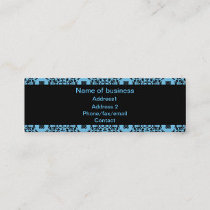 Carte De Visite Mini Damassé bleue et noire élégante