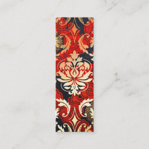 Carte De Visite Mini Damassé de diamant, CHANGHAÏ en rouge