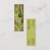 Carte De Visite Mini Damassé de diamant, MAROC en rouge et Chartreuse (Devant / Derrière)