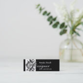 Carte De Visite Mini Damassé élégante de monogramme de Formigable (Debout devant)