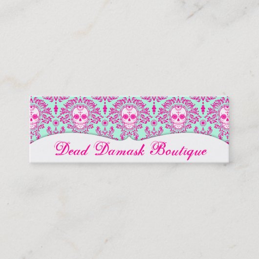 Carte De Visite Mini Damassé morte - crâne maigre fait sur commande (Devant)