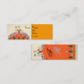 CARTE DE VISITE MINI DAME ORANGE STYLISTE CONCEPTEUR DE COSTUMES ARTIST (Devant / Derrière)
