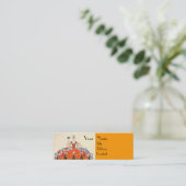 CARTE DE VISITE MINI DAME ORANGE STYLISTE CONCEPTEUR DE COSTUMES ARTIST (Debout devant)