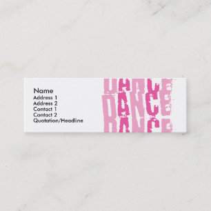 Carte De Visite Mini Dance3, nom, adresse 1, adresse 2, contact 1,…