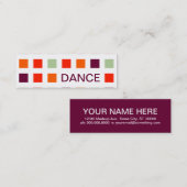Carte De Visite Mini DANSE (carrés modernes) (Devant / Derrière)