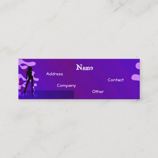 Carte De Visite Mini Danseur En Bleu Violet (Devant)