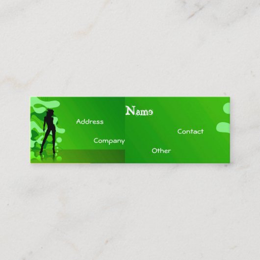 Carte De Visite Mini Danseur En Vert (Devant)