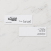 Carte De Visite Mini Davenport ou sofa (Devant / Derrière)