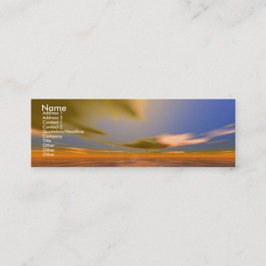 Carte De Visite Mini DAWNING DARK/Nuages de Dreamscape Science Fiction (Devant)