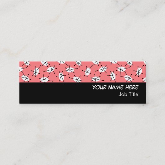 Carte De Visite Mini Dazzle Multi Rose noir strié maigre (Devant)