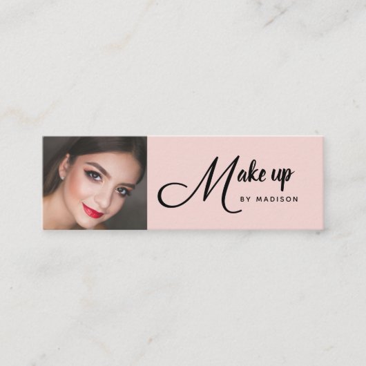 Carte de visite mini de maquillage de script noir (Devant)