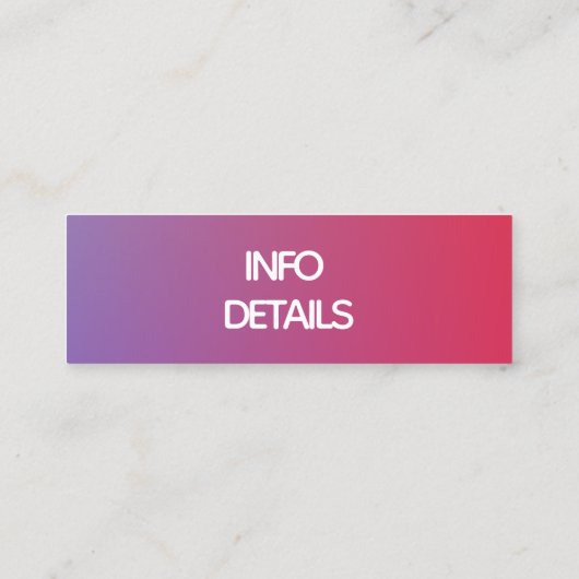 Carte De Visite Mini dégradé moderne (Dos)