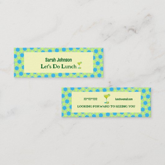 Carte De Visite Mini Déjeuner minimum (Devant / Derrière)