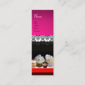 Carte De Visite Mini DÉLICIEUX CUPCAKES DESERT SHOP, violet rose violet (Devant)