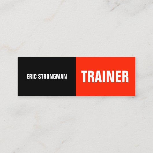 Carte De Visite Mini Demi de rouge de noir de fente (Devant)