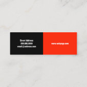 Carte De Visite Mini Demi de rouge de noir de fente (Dos)