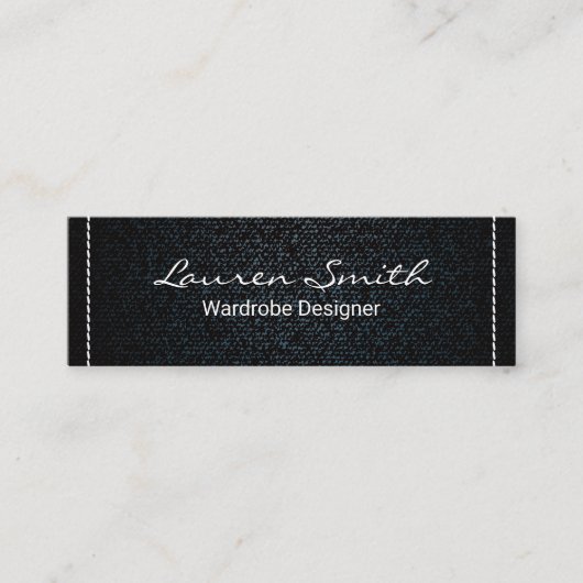 Carte De Visite Mini Denim | Bordure blanche pointillée (Devant)