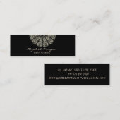 Carte De Visite Mini Dentelle élégante de style , noir et or (Devant / Derrière)