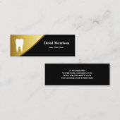 Carte De Visite Mini Dentiste moderne Gold & Grey Dental Assistant dent (Devant / Derrière)