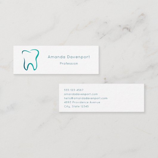 Carte De Visite Mini Dentistère dentaire Image Médicale (Devant / Derrière)