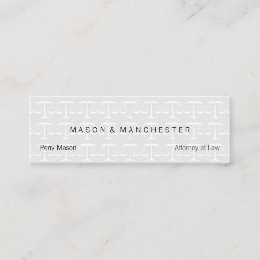 Carte De Visite Mini Des échelles de justice blanches et blanches (Devant)