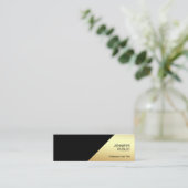 Carte De Visite Mini Design Black Gold Moderne Professionnel Chic Simpl (Debout devant)