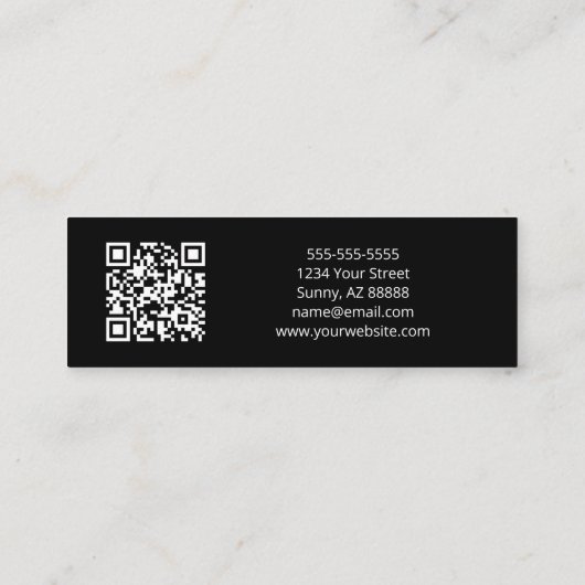 Carte De Visite Mini Design d'intérieur de code QR Cactus simple (Dos)