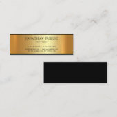 Carte De Visite Mini Design doré charmant Moderne Plaine glamour (Devant / Derrière)