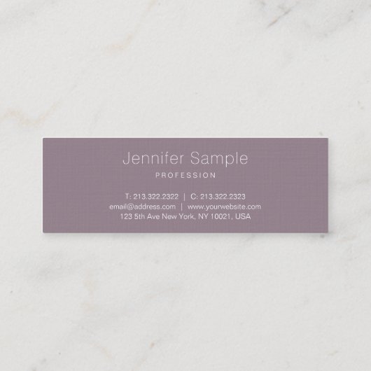Carte De Visite Mini Design élégant Design simple Moderne Plaine Luxe t (Dos)