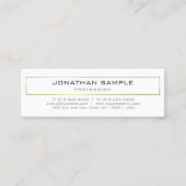 Carte De Visite Mini Design élégant moderne Gold White Design tendance (Devant)