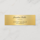 Carte De Visite Mini Design Elégant Or Look Calligraphie Script tendanc (Dos)