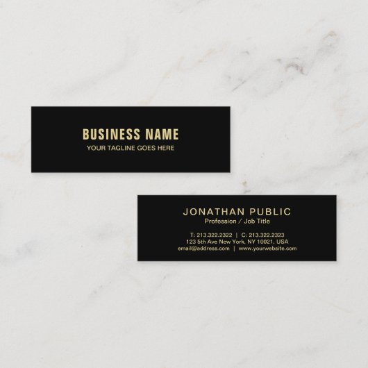 Carte De Visite Mini Design élégant tendance Plaine moderne Design simp (Devant / Derrière)