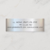 Carte De Visite Mini Design Moderne Elégant Argent, Gratuit (Dos)