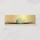 Carte De Visite Mini Design Moderne élégant Lotus Vert Élégant (Devant)