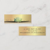 Carte De Visite Mini Design Moderne élégant Lotus Vert Élégant (Devant / Derrière)