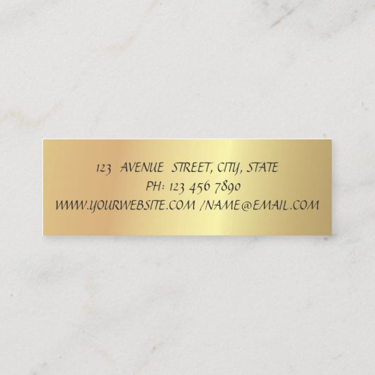 Carte De Visite Mini Design Moderne élégant Lotus Vert Élégant (Dos)