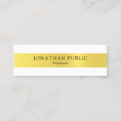 Carte De Visite Mini Design moderne élégant Or Design tendance Plaine (Devant)