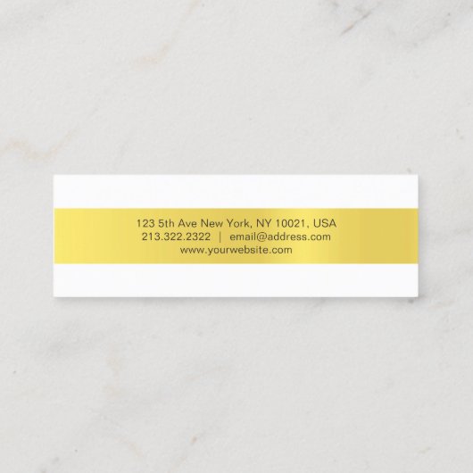 Carte De Visite Mini Design moderne élégant Or Design tendance Plaine (Dos)