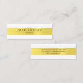 Carte De Visite Mini Design moderne élégant Or Design tendance Plaine (Devant / Derrière)